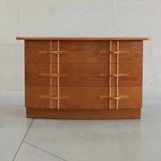 Vintage chest of drawers with bamboo and rattan details
