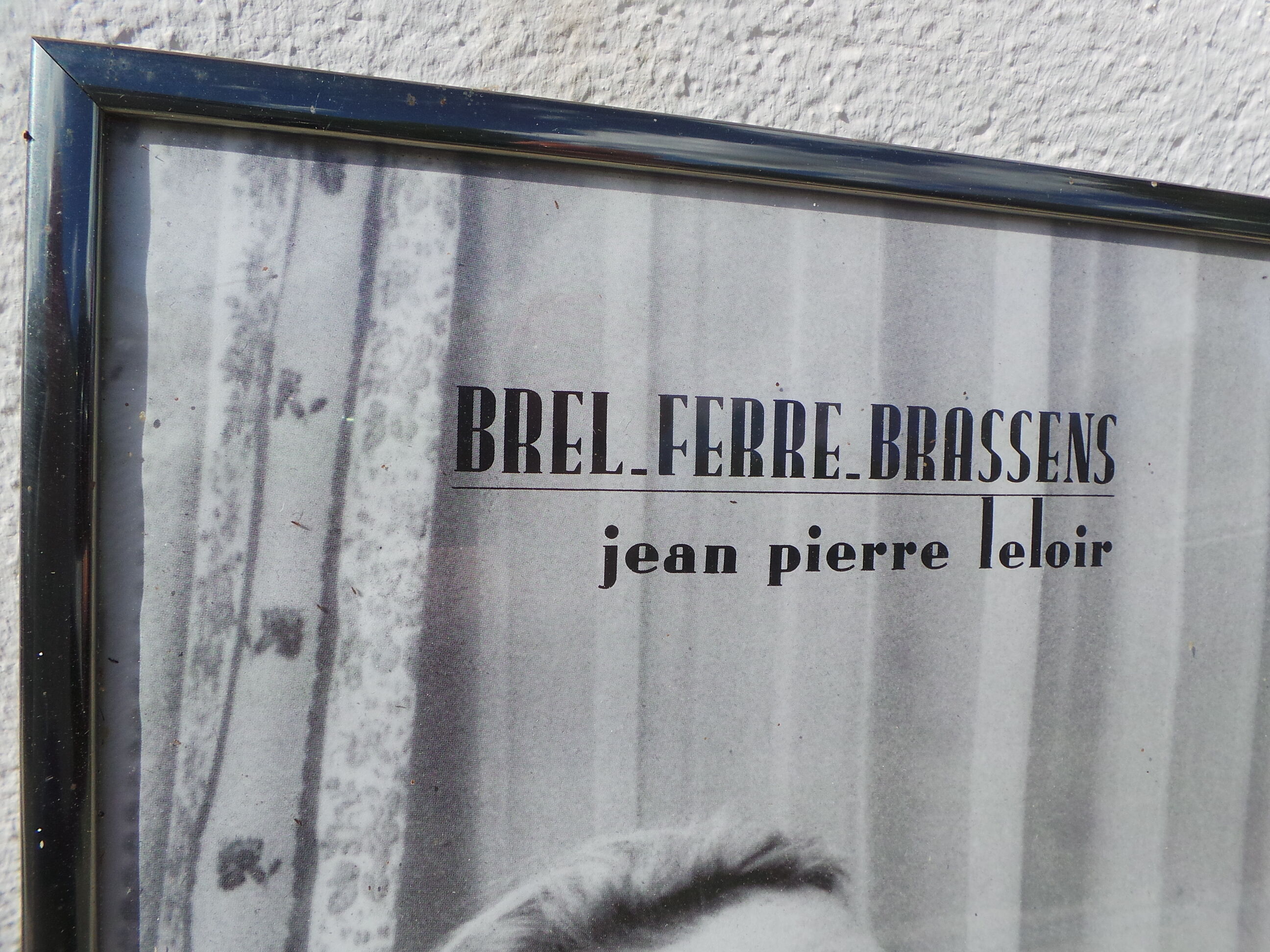 Photo under glass Georges Brassens Jacques Brel Ferré Jean Pierre Leloir