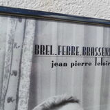 Photo under glass Georges Brassens Jacques Brel Ferré Jean Pierre Leloir