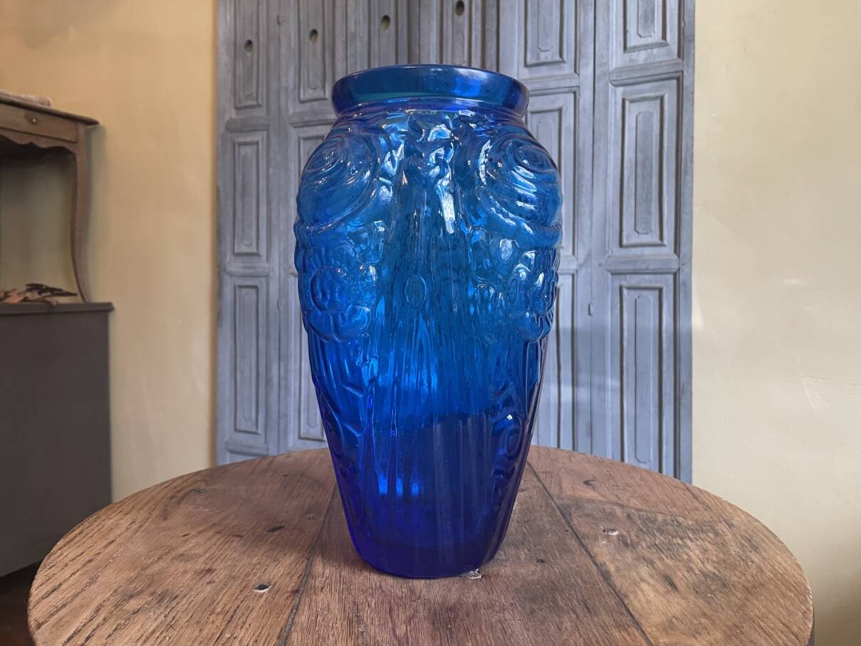 Vaas art deco 1930 Kobalt Blauw Frans