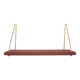 Danish vintage teak wall shelf brass supports