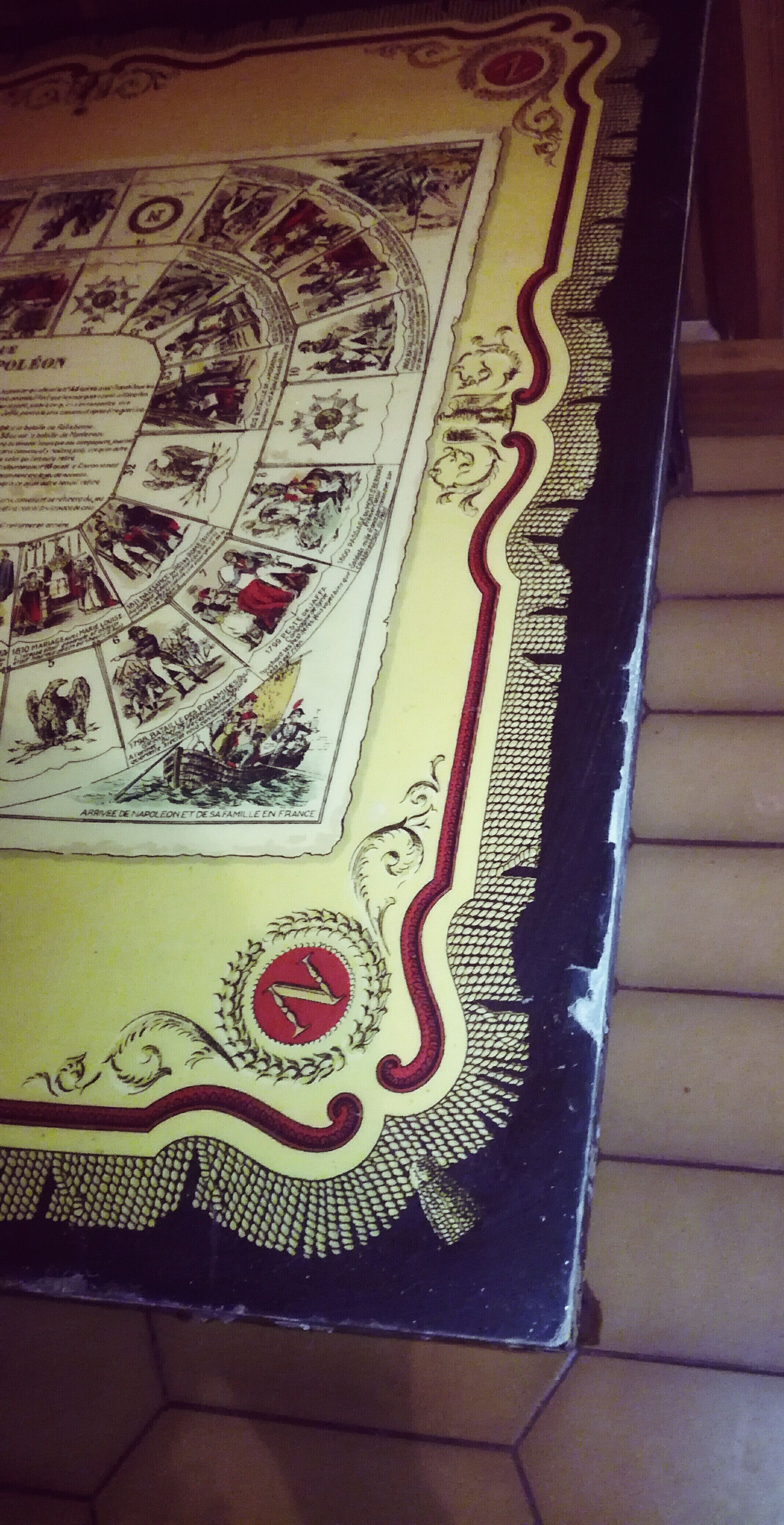 Coffee table, game of the goose, the life of Napoleon