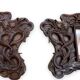 Paire de cadres en bois exotique aux dragons