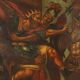 Peinture ancienne à sujet religieux, huile sur toile, XVIIe siècle