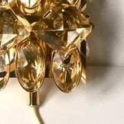 Applique en laiton doré et cristal de Palwa design 1960