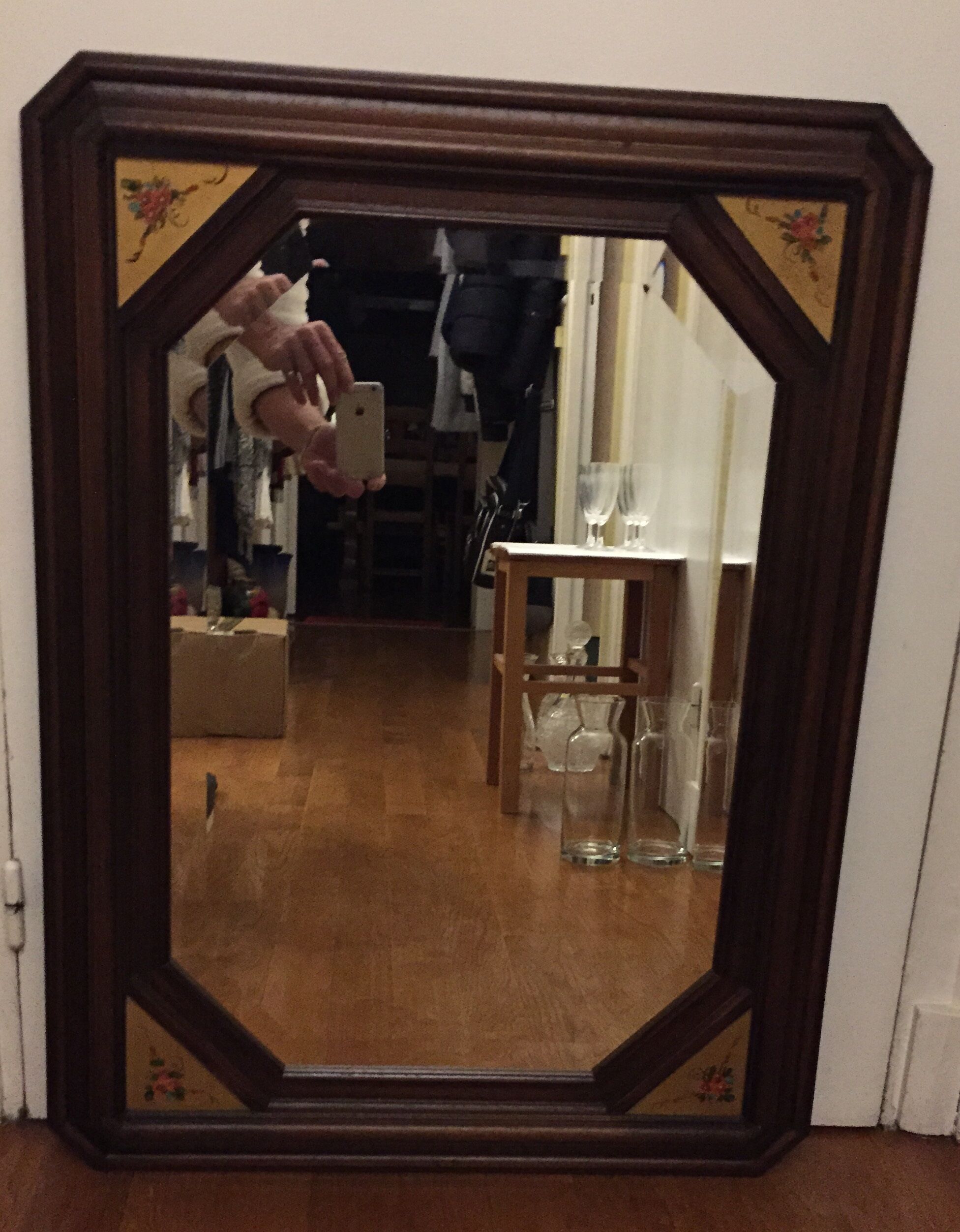 81 x 61 cm wooden mirror