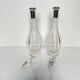 Pair of crystal decanters with solid silver mounts