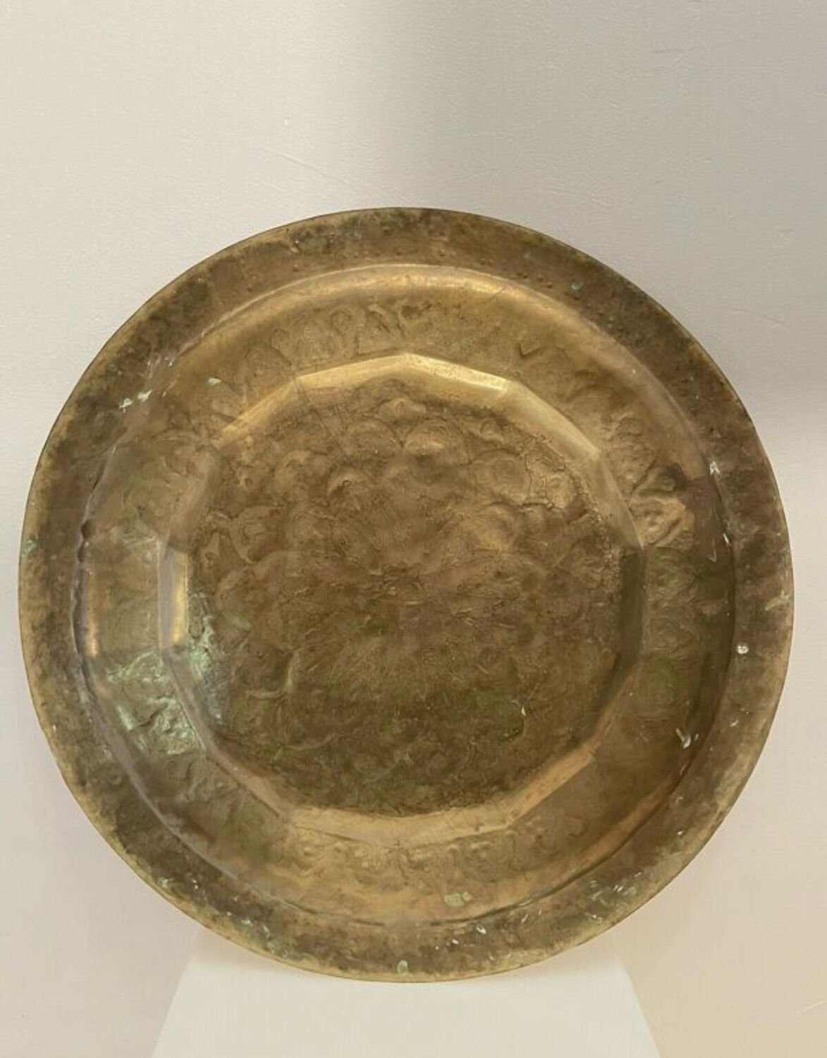 Chic vintage ethnic decorative oriental engraved copper plate