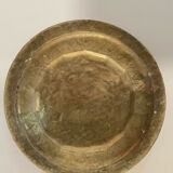 Chic vintage ethnic decorative oriental engraved copper plate