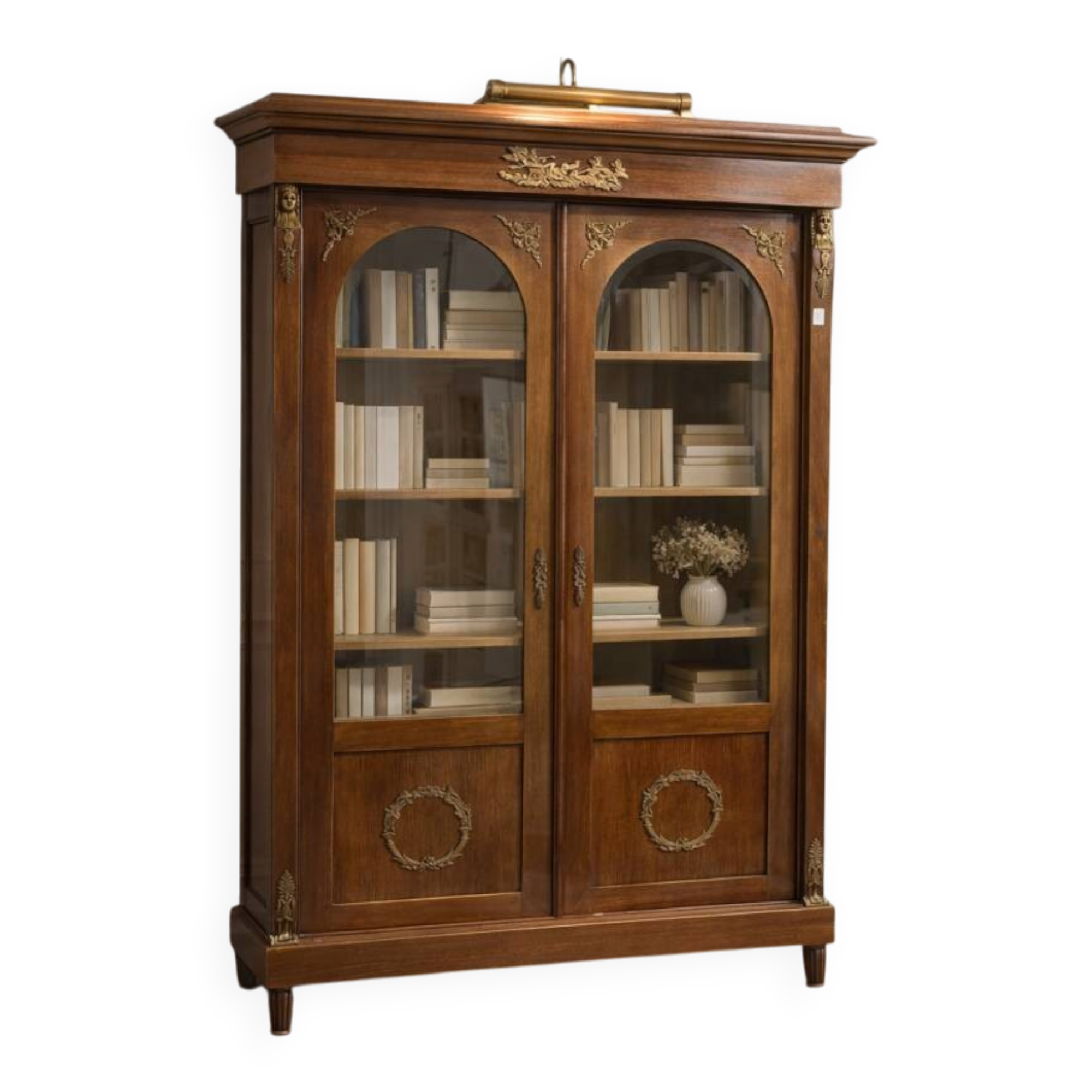 Elegant Empire bookcase, France, circa 1830.