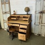 American desk with oak curtain