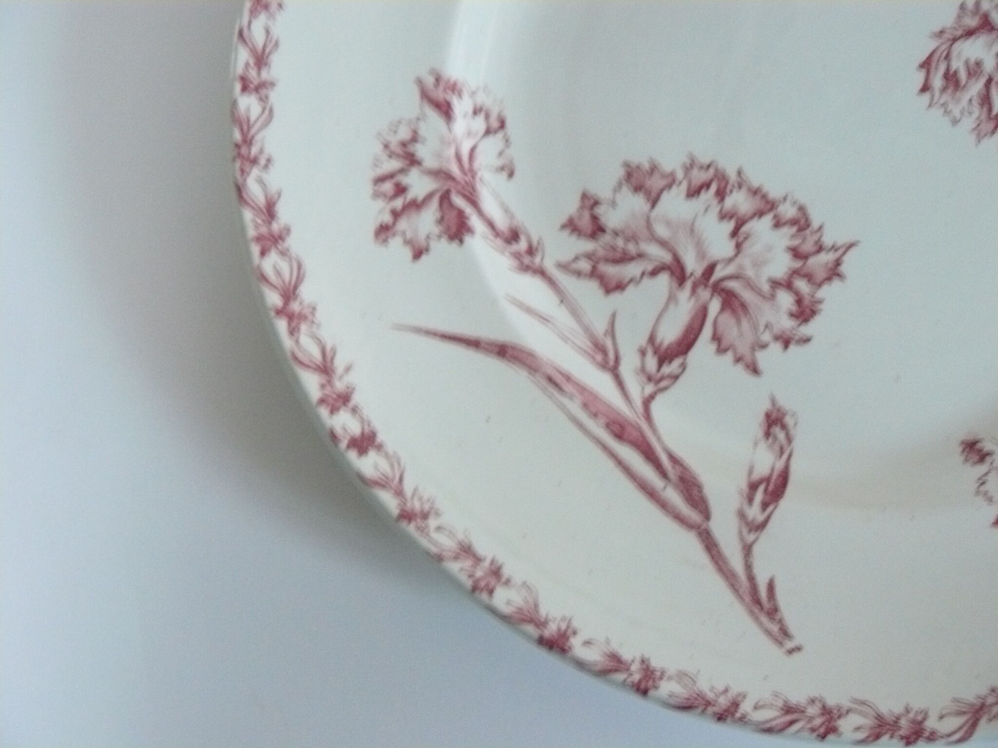Round plate iron earth model "carnation" of Lunéville