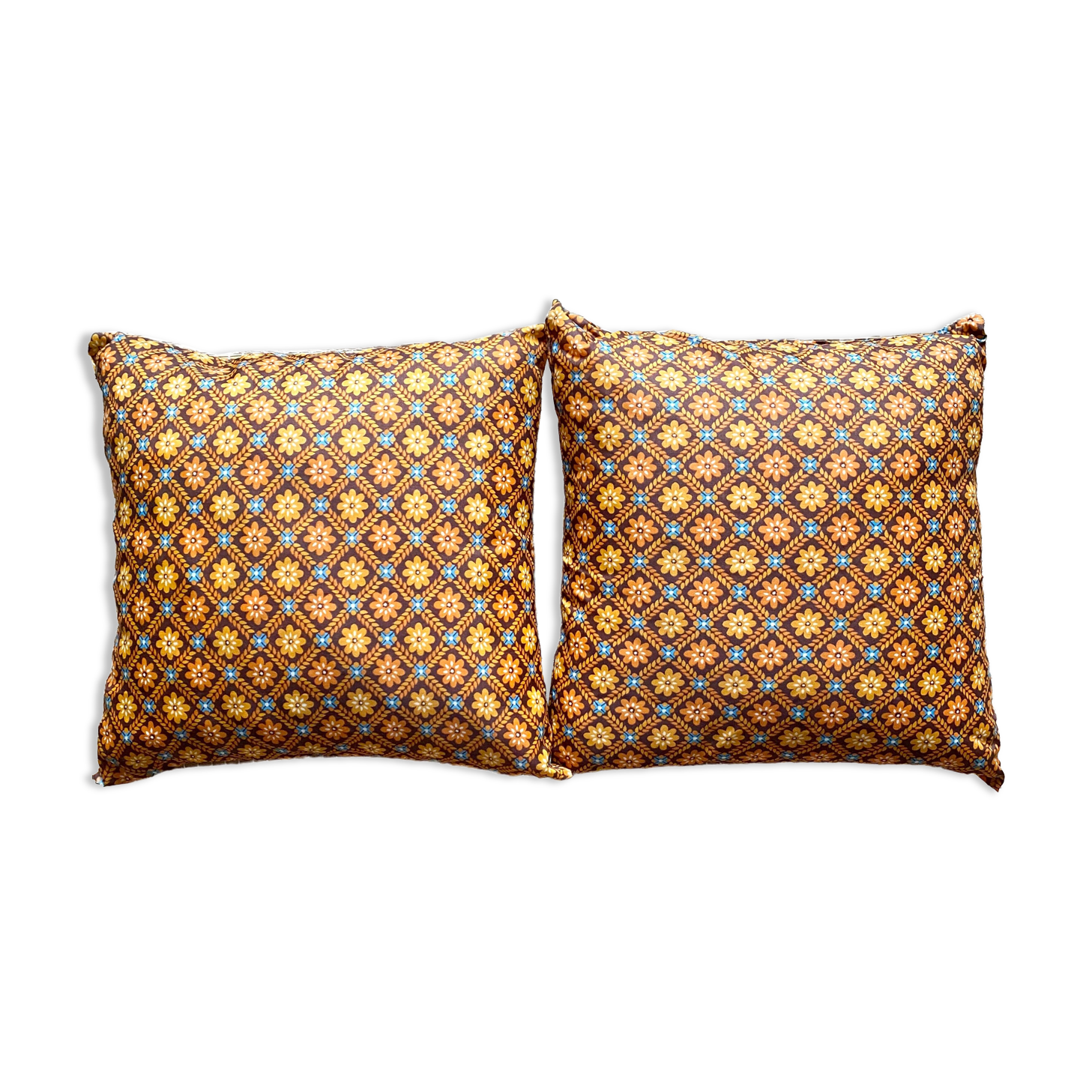Coussins vintage seventies fleuris