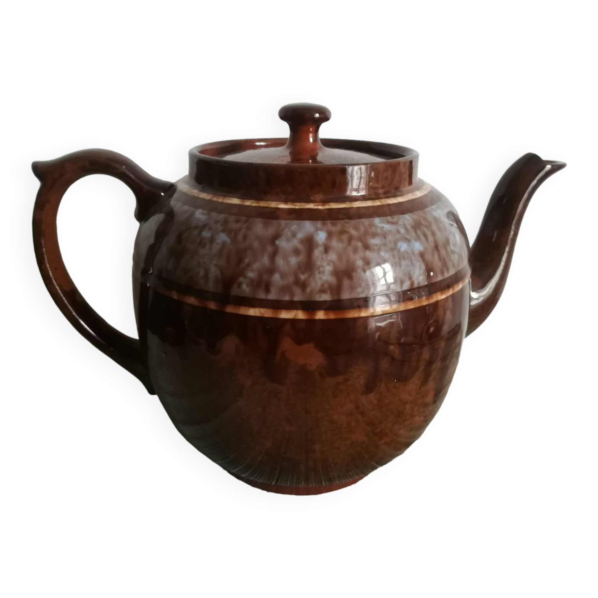 large vintage English earthenware teapot