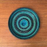 Large bowl in Rimini Blu pottery, mid-century by Aldo Londi for Bitossi.