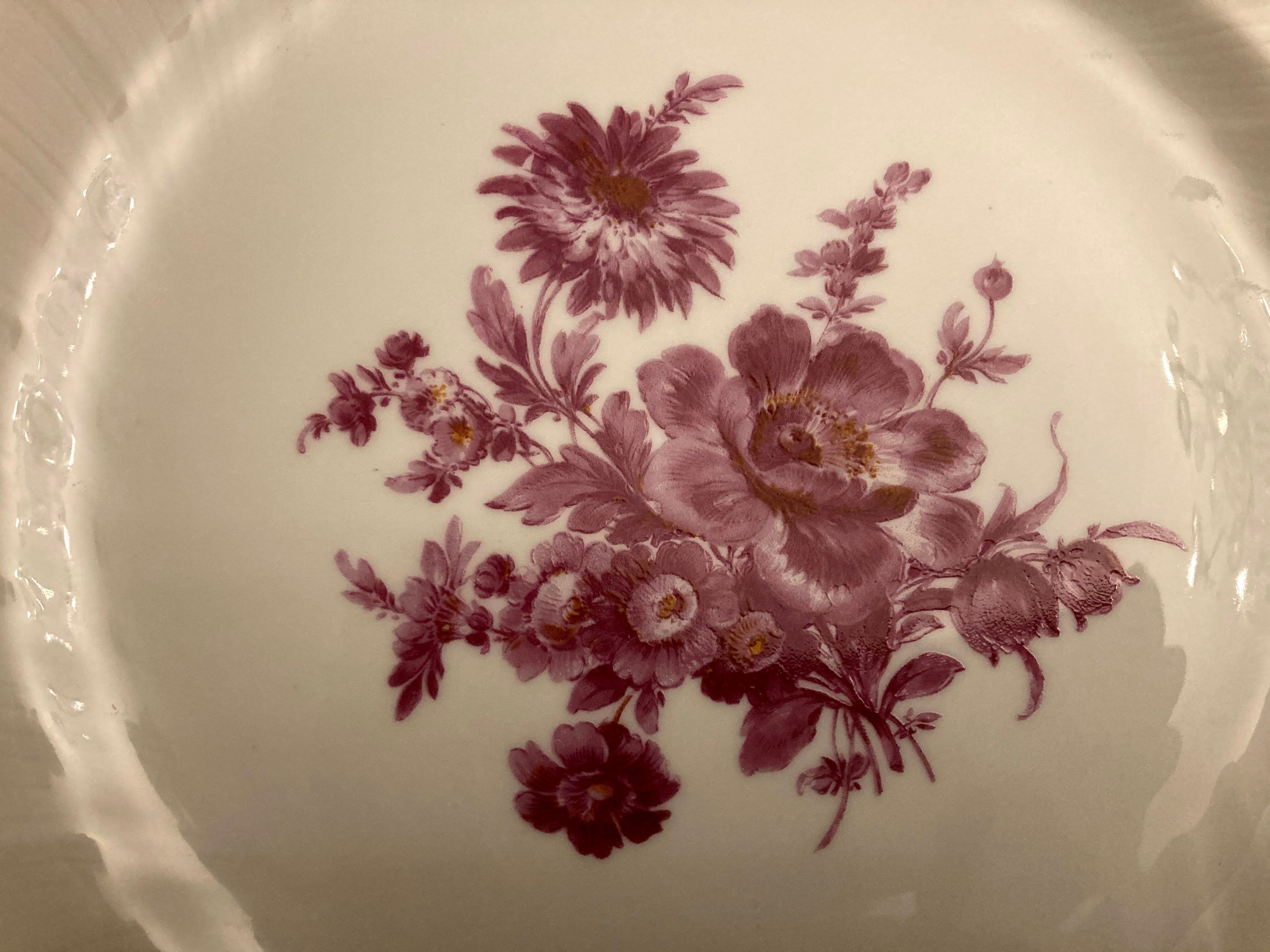 7 porcelain plates from limoges, bernardaud