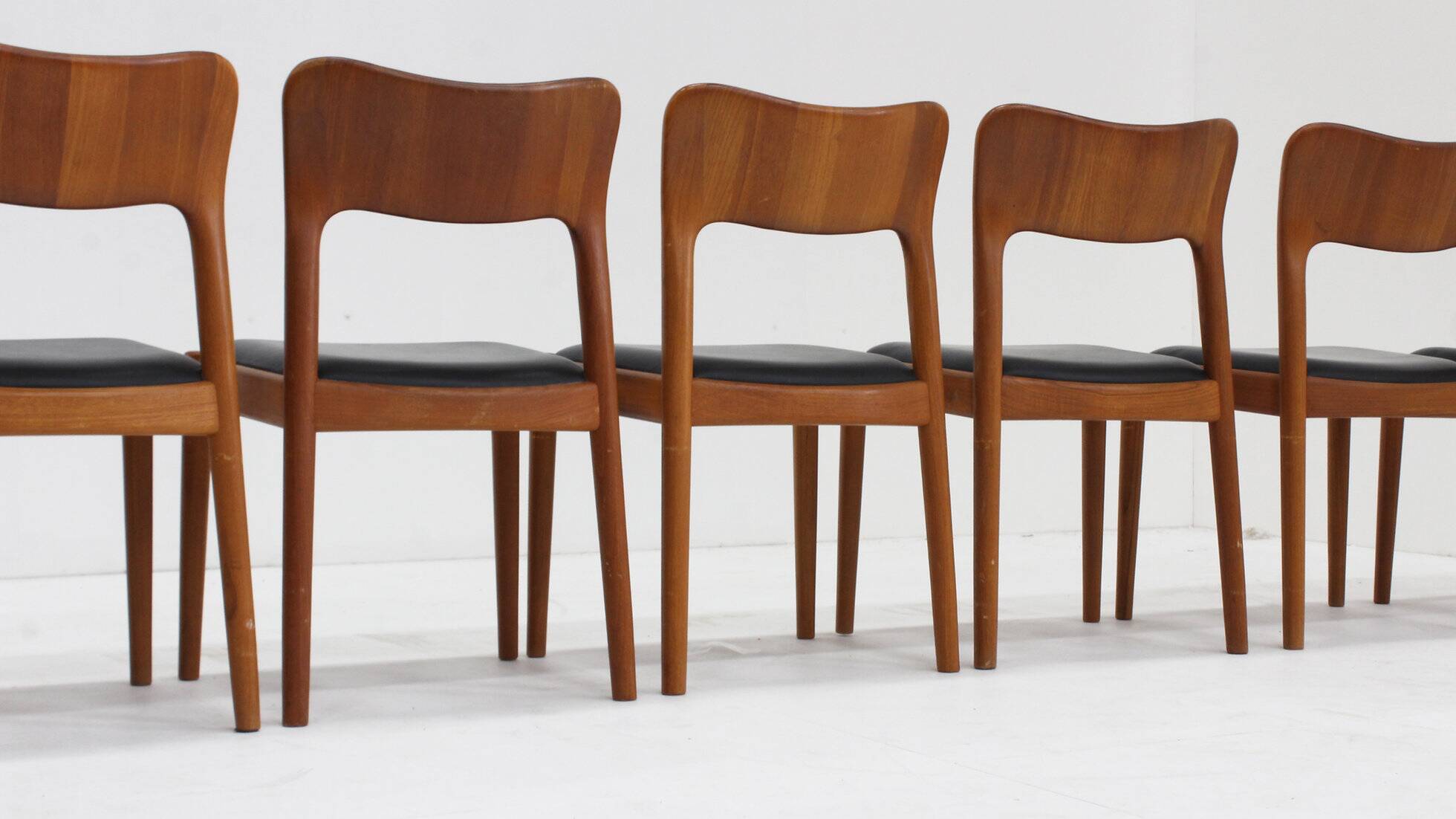 Vintage Danish dining chairs by Niels Koefoed 1960s teak set of 7