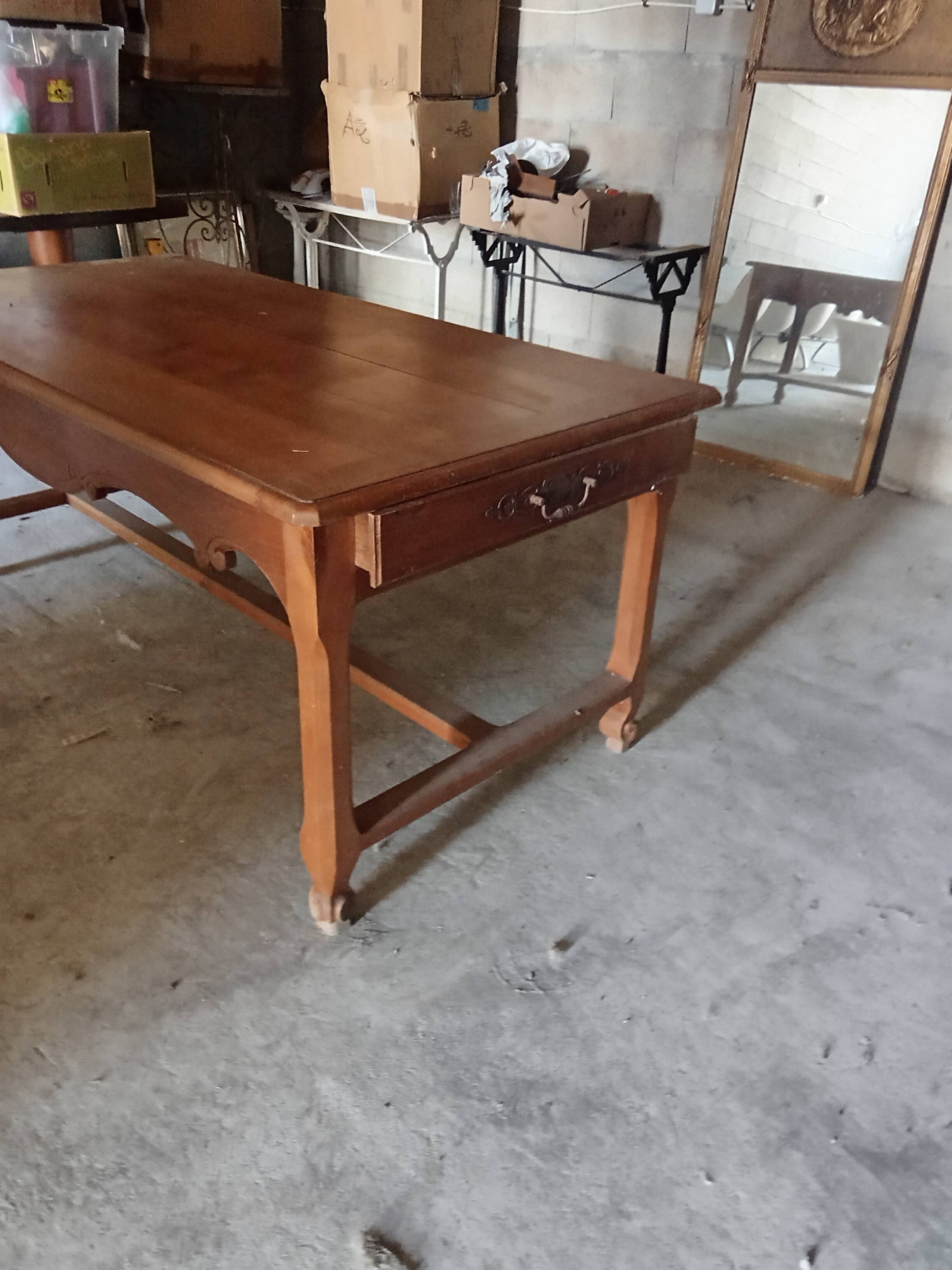 Farm table in cherry wood.