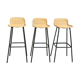 3 tabourets rotin et métal noir dirk van sliedregt