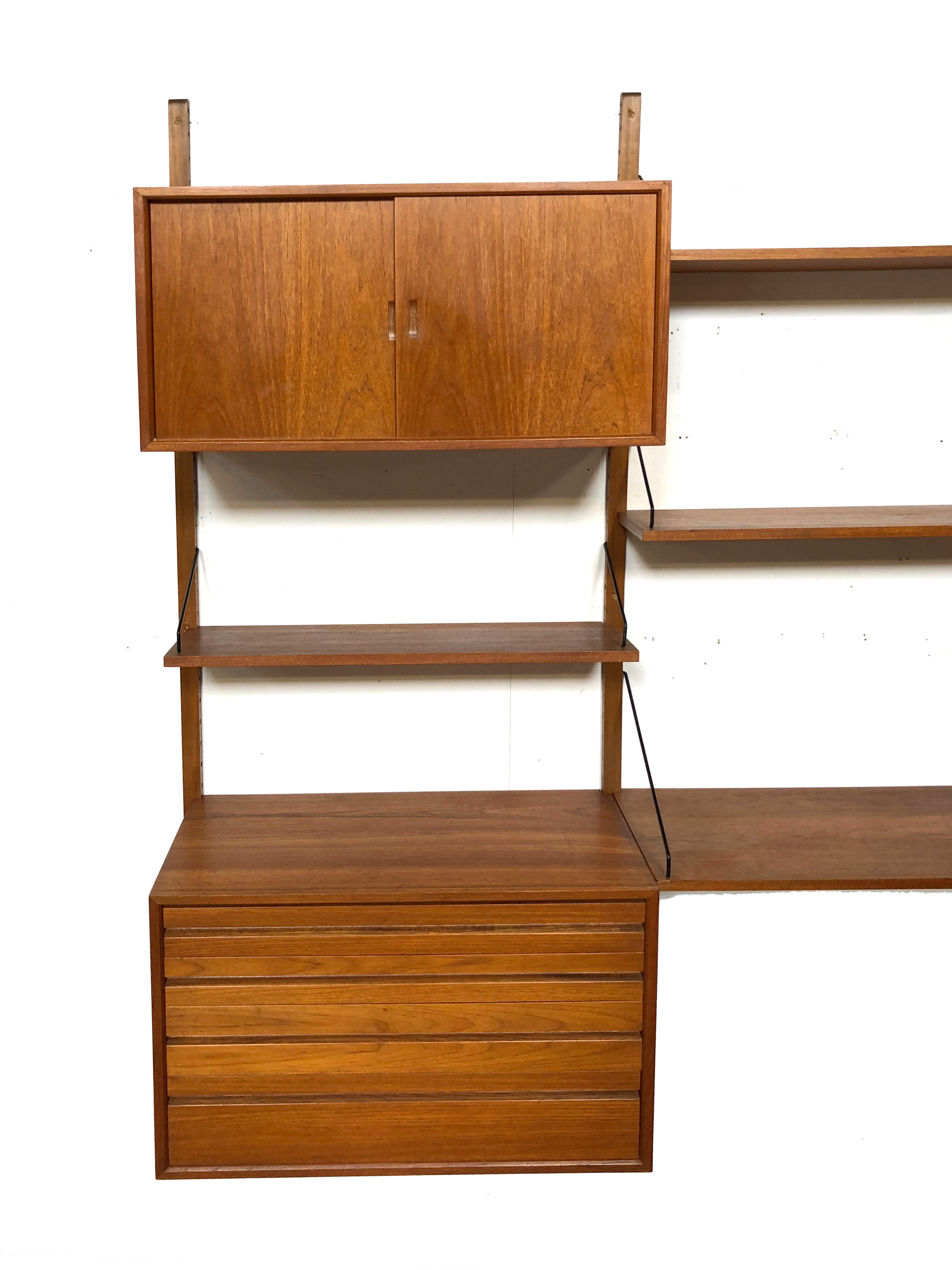 Vintage Poul Cadovius Royal System wall console from the 1960s