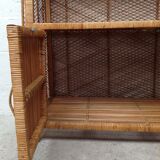 Vintage rattan bookcase