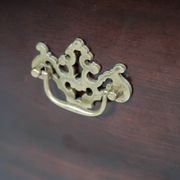 Newspaper holder of mahogany decorated with brass of Danish design, 1960s