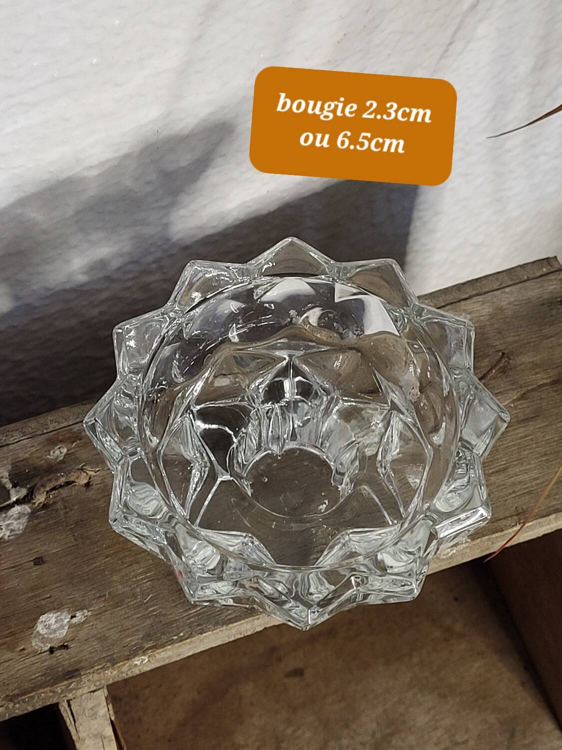 Bougeoir en verre vintage