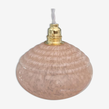 Lamp/suspension/walkman in pink clichy glass