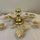 Gold leaf metal flower wall sconce 1970s 1980s Hollywood Regency Masca leaf