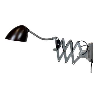 Grey Industrial Scissor Wall Lamp from Elektroinstala, 1960s