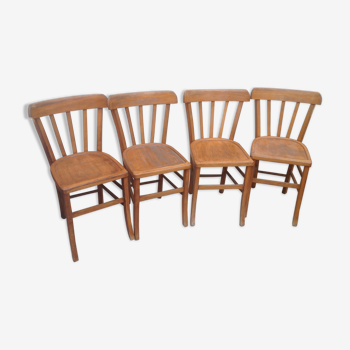 4 chaises bistrot luterma vintage années 50