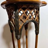 Rattan Plant Stand Cane Vintage Old Flower Vase Pot Garden Bamboo
