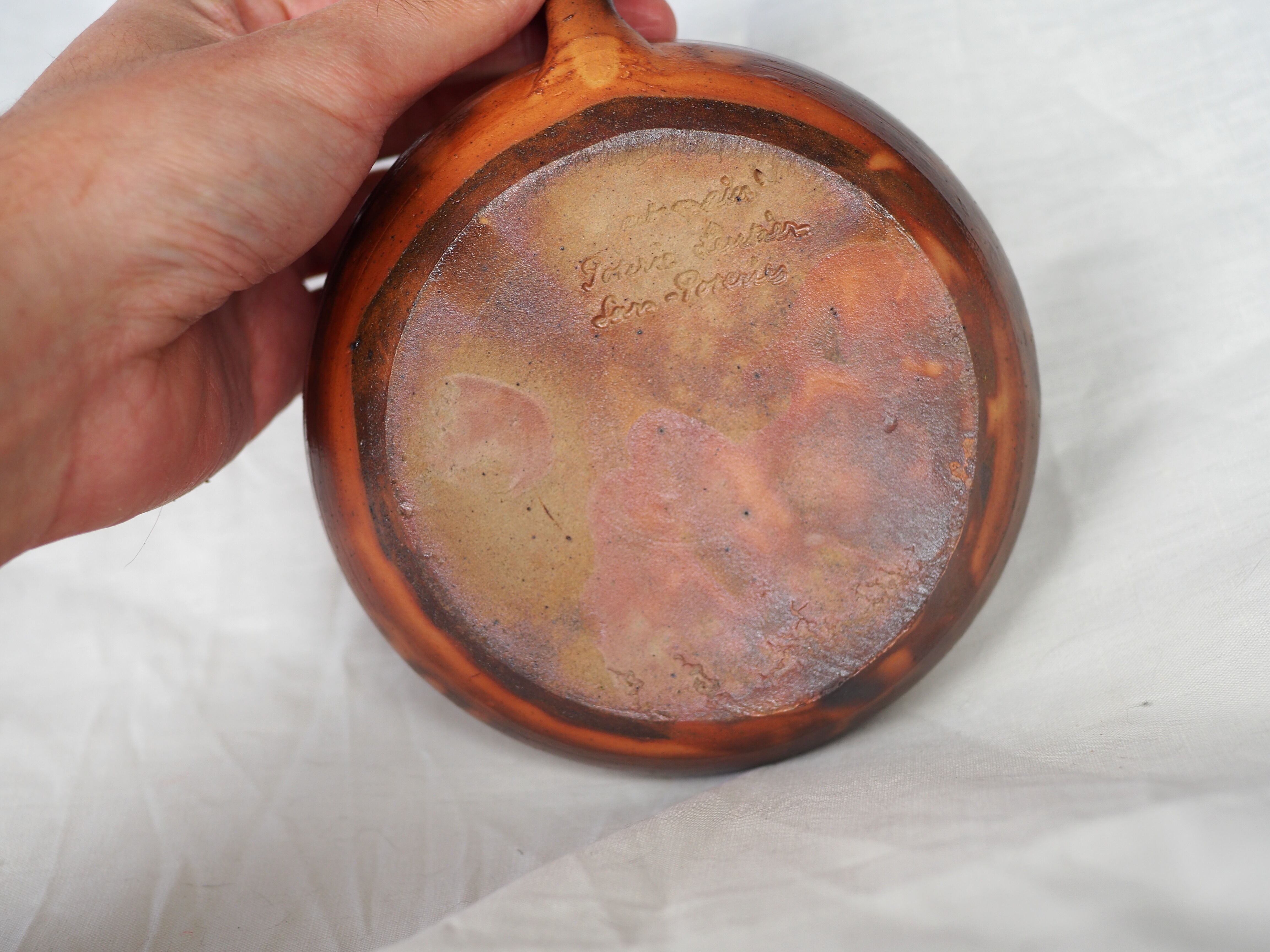 Hand candle holder in smoked sandstone - 70s