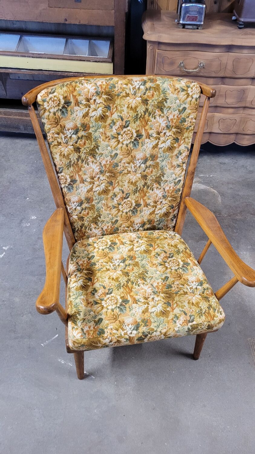 Fauteuil baumann modèle éventail 1950 vintage