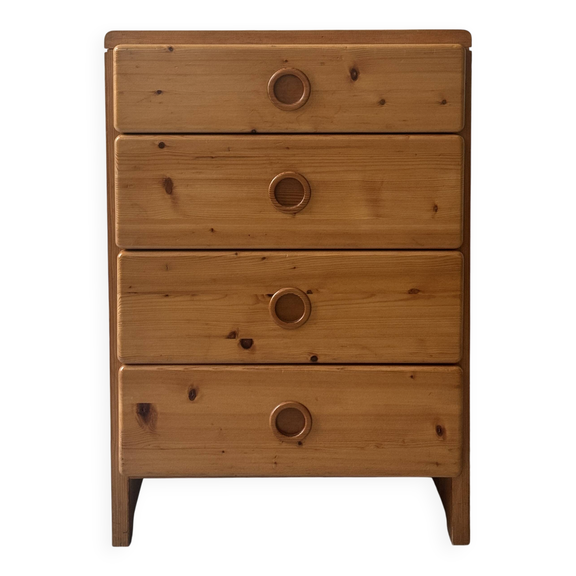 Solid pine chest of drawers attributed to Charlotte Perriand, Les Arcs 1970