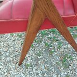 Paire de fauteuils anciens vintage  pieds compas