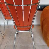 4 orange petal chairs, vintage