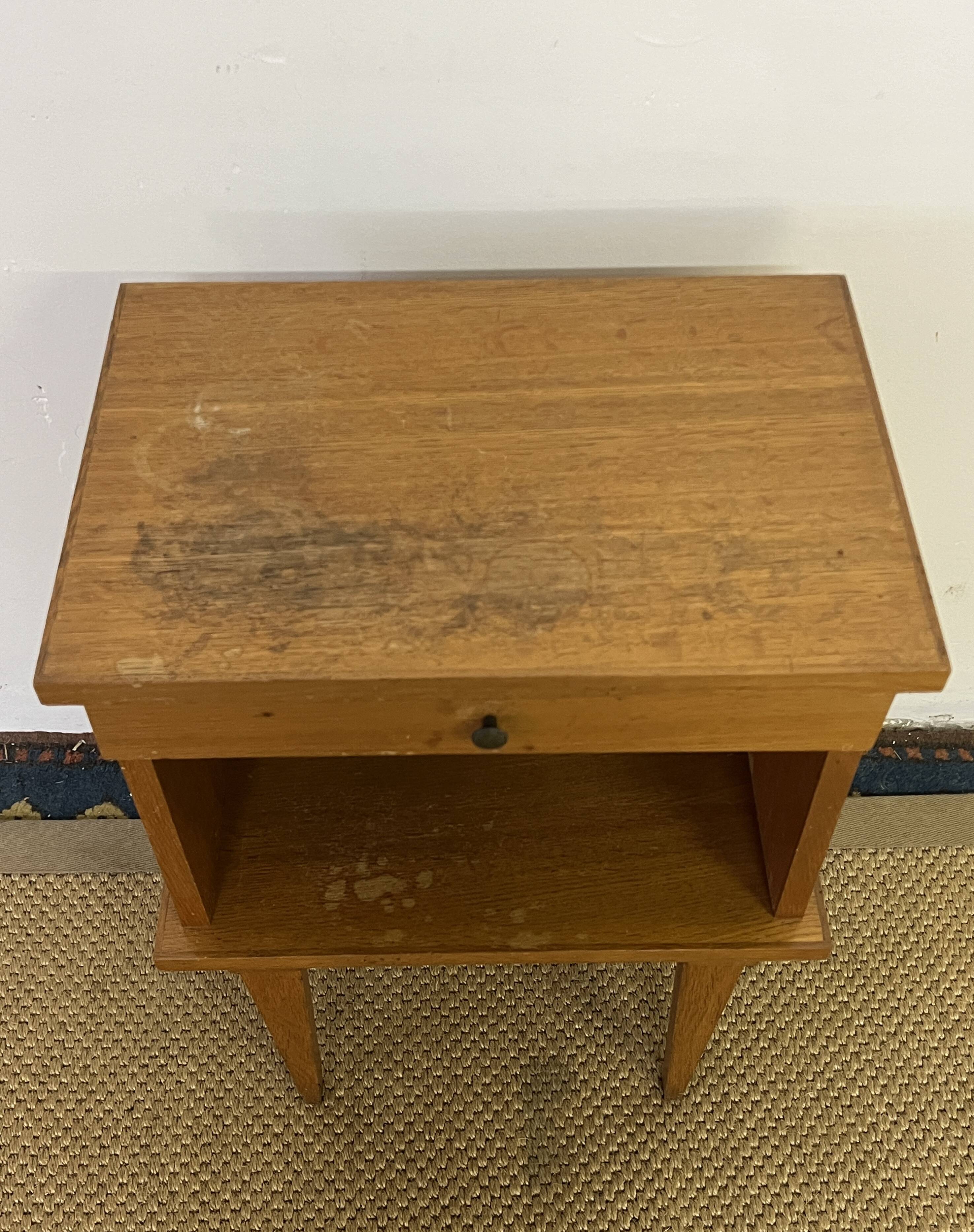 Vintage compass feet bedside table