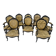 Set of eight Napoleon III style Louis XV armchairs in rosewood, 20th century.