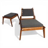 Hunting Chair lounge chair with ottoman by Heinz Heger for PGH Erzgebirgisc