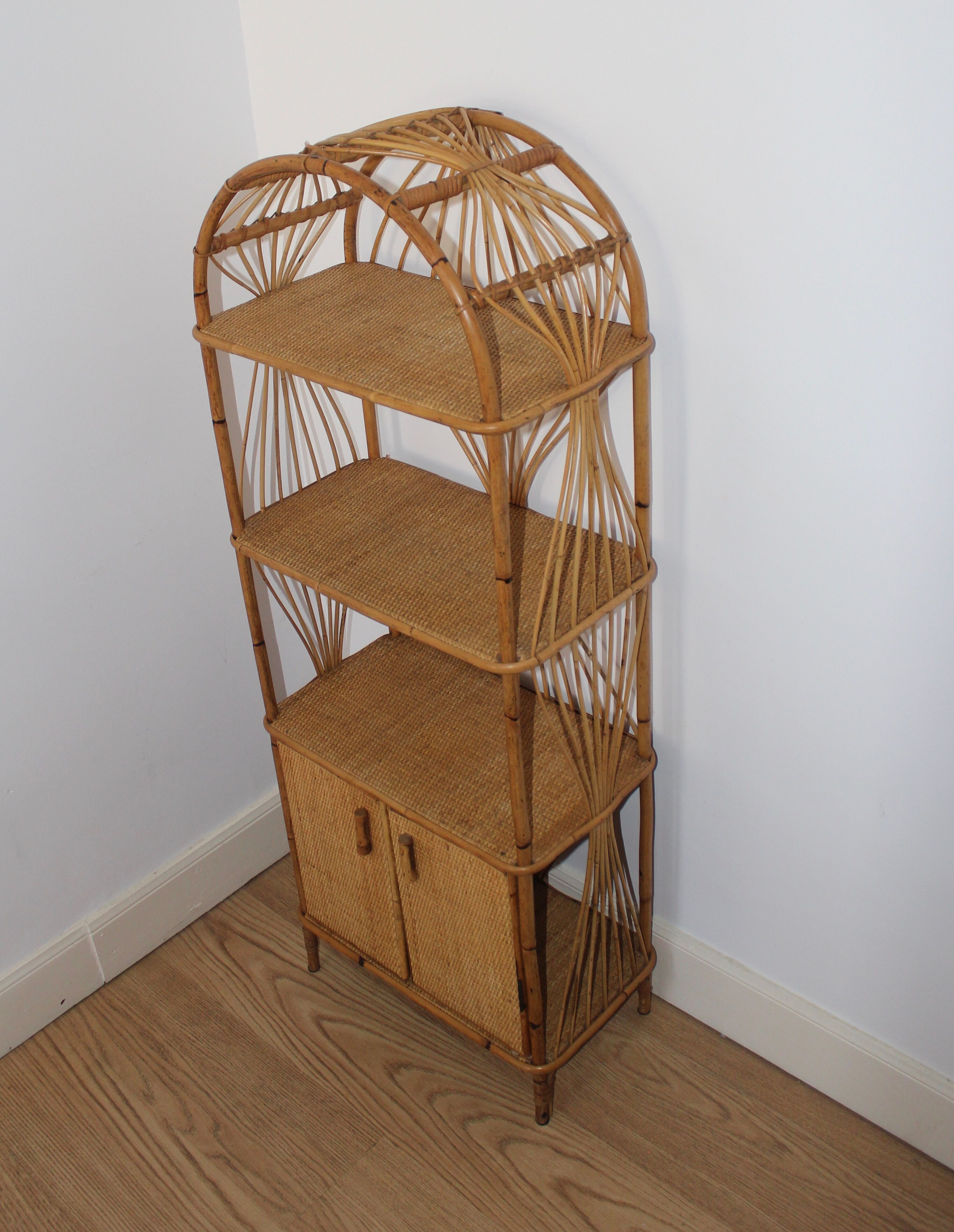 Vintage rattan shelf