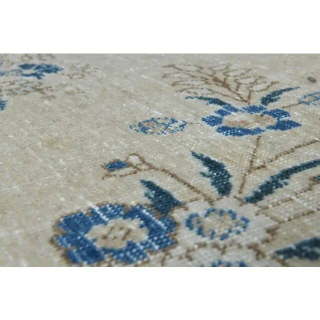 1970s Vintage Persian Handmade Wool Cotton Beige Area Rug 294x398