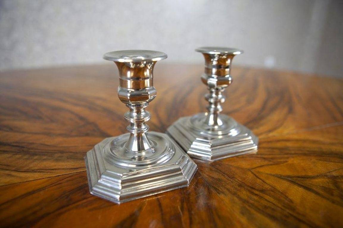 20th-Century Metal Candlesticks, 1950s, Set of 2