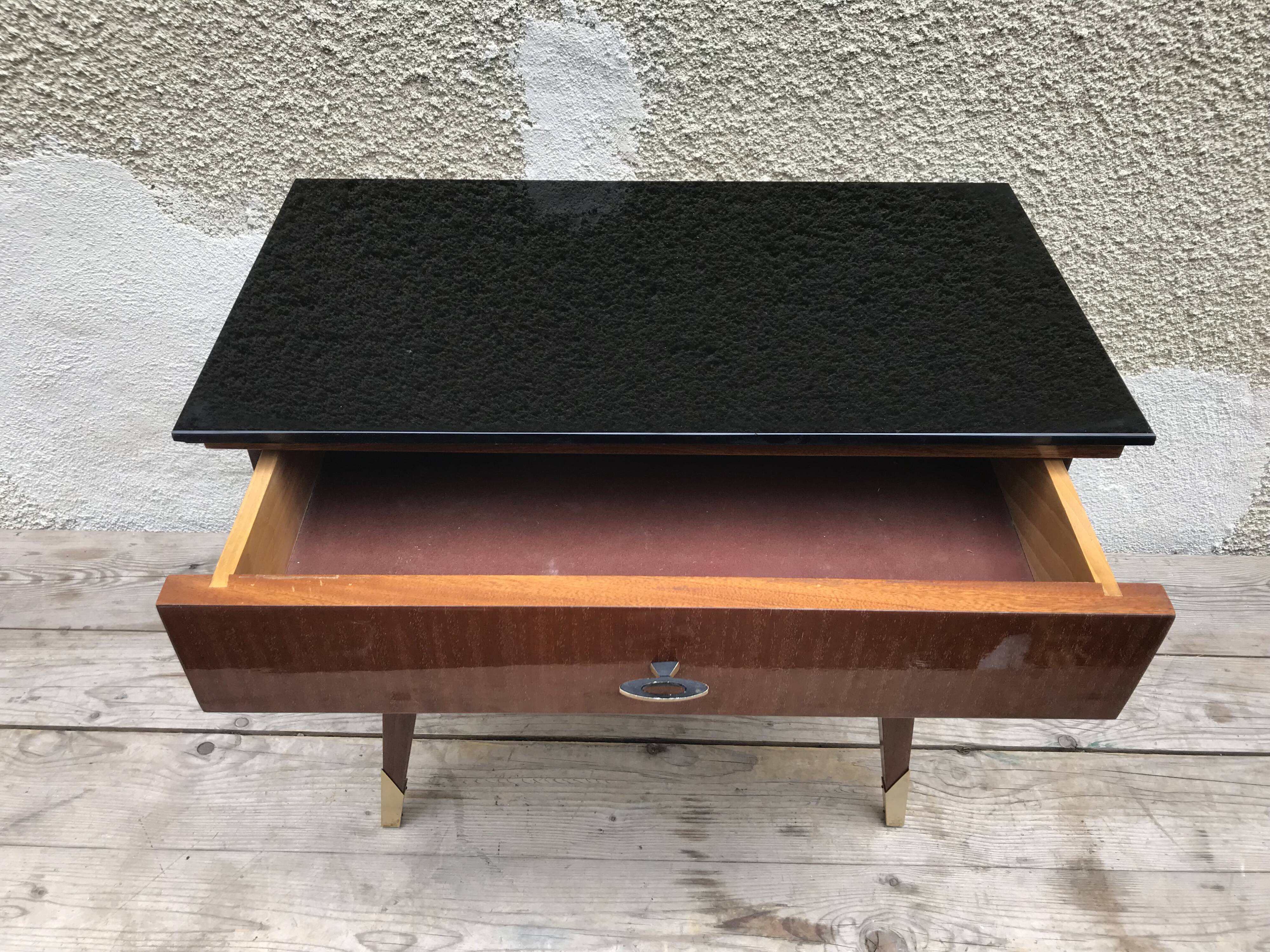 Tables de chevet scandinaves pieds compas années 70