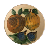 Glazed ceramic plate Puigdemont fruits, 1960