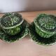 Lot salt shaker and pepper ceramic slurry vintage cabbage 80