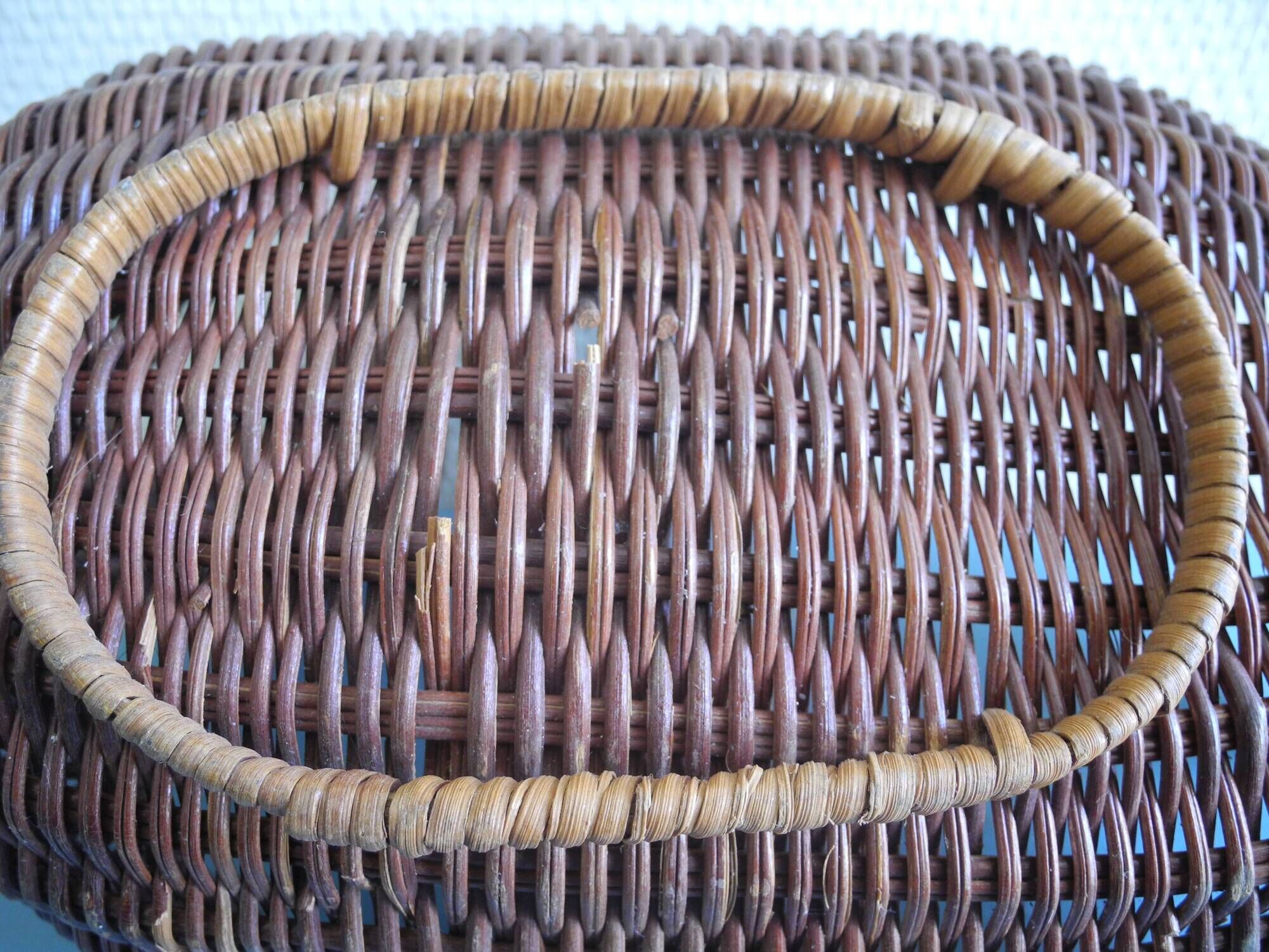 vintage rattan wicker duck basket