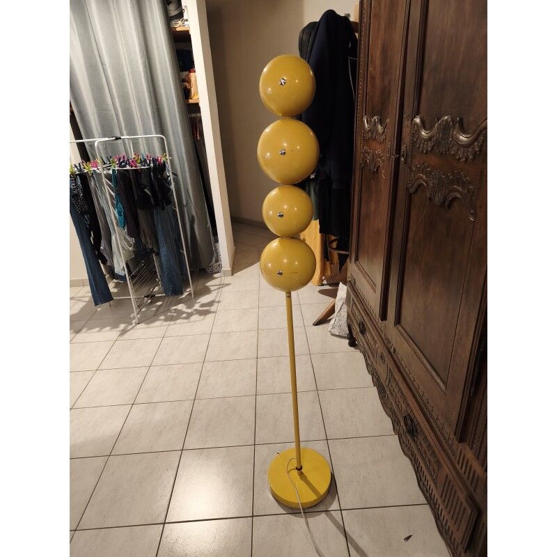 Vintage yellow metal floor lamp