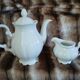 Coffee pot + porcelain milk jug