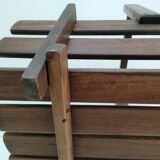 Solid wood log basket with vintage slats